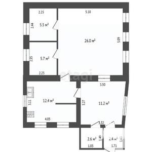 Дом 50м&sup2;, 1-этажный, участок 8 сот.  