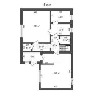Дом 123м&sup2;, 2-этажный, участок 3 сот.  