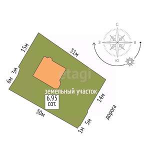 Дом 140м&sup2;, 2-этажный, участок 6 сот.  