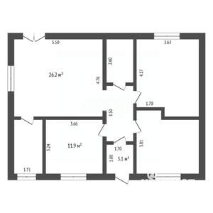 Дом 115м&sup2;, 1-этажный, участок 6 сот.  