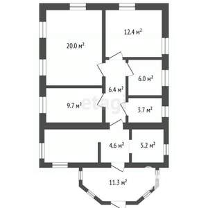 Дом 92м&sup2;, 1-этажный, участок 6 сот.  