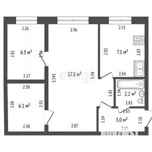 2-к квартира, вторичка, 42м2, 1/3 этаж