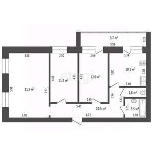 3-к квартира, вторичка, 71м2, 5/10 этаж