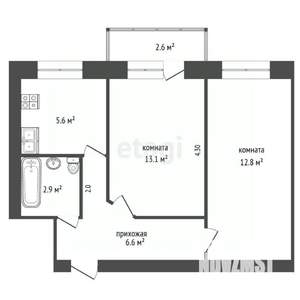 2-к квартира, вторичка, 42м2, 3/5 этаж