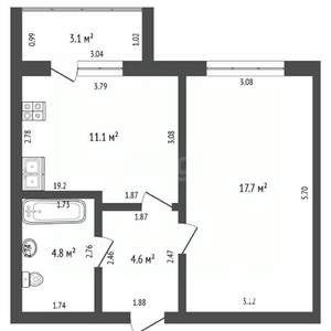 1-к квартира, вторичка, 38м2, 2/9 этаж