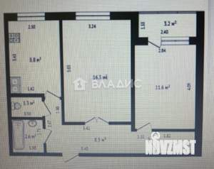 2-к квартира, вторичка, 51м2, 3/9 этаж