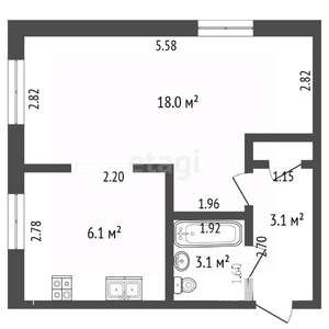 2-к квартира, вторичка, 23м2, 5/5 этаж
