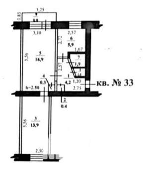 2-к квартира, вторичка, 45м2, 5/6 этаж