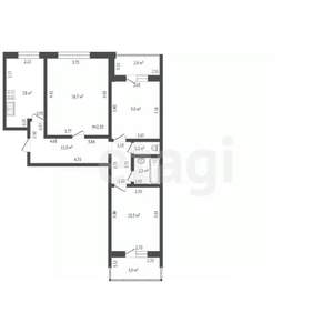 3-к квартира, вторичка, 67м2, 7/9 этаж