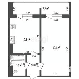 1-к квартира, вторичка, 33м2, 8/10 этаж