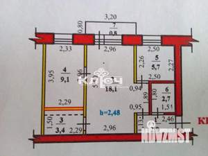 2-к квартира, вторичка, 42м2, 4/5 этаж