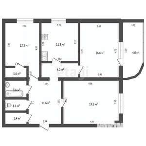 3-к квартира, вторичка, 89м2, 5/5 этаж