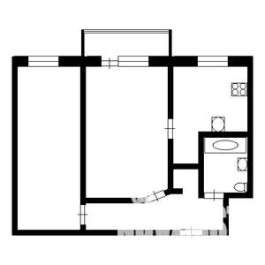 2-к квартира, вторичка, 43м2, 1/5 этаж