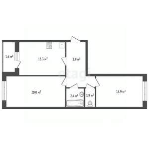 2-к квартира, вторичка, 57м2, 5/10 этаж