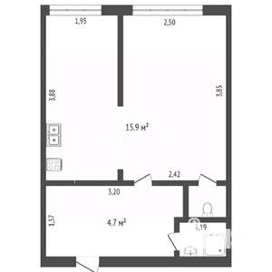 Студия квартира, вторичка, 23м2, 2/5 этаж