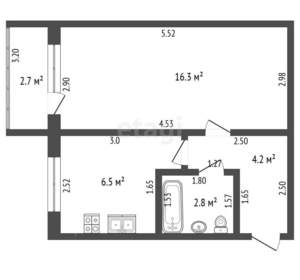 1-к квартира, вторичка, 30м2, 2/5 этаж