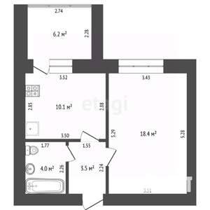 1-к квартира, вторичка, 36м2, 9/9 этаж