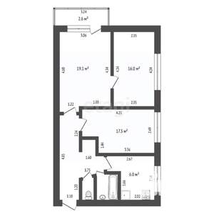 3-к квартира, вторичка, 52м2, 5/5 этаж