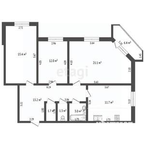 3-к квартира, вторичка, 79м2, 3/5 этаж