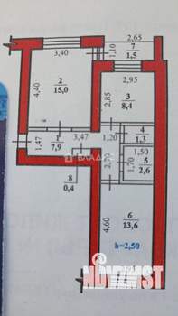 2-к квартира, вторичка, 49м2, 2/5 этаж