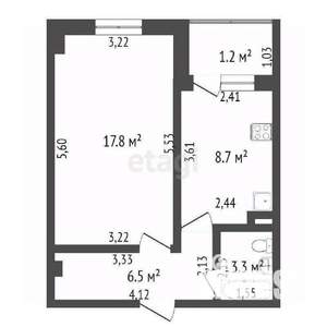 1-к квартира, вторичка, 33м2, 5/5 этаж