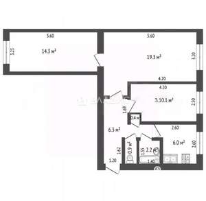 3-к квартира, вторичка, 58м2, 1/5 этаж