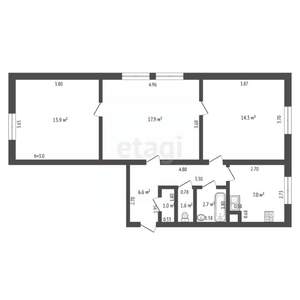 3-к квартира, вторичка, 65м2, 1/2 этаж