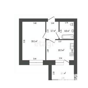 1-к квартира, вторичка, 36м2, 4/9 этаж