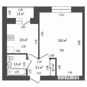 1-к квартира, вторичка, 36м2, 4/5 этаж