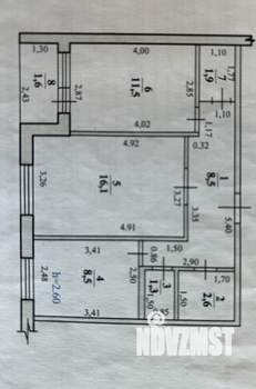 2-к квартира, вторичка, 52м2, 9/9 этаж