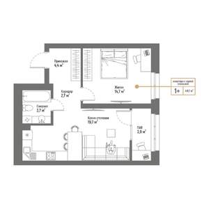 2-к квартира, вторичка, 49м2, 5/9 этаж