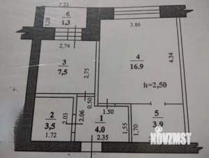 1-к квартира, вторичка, 36м2, 2/5 этаж
