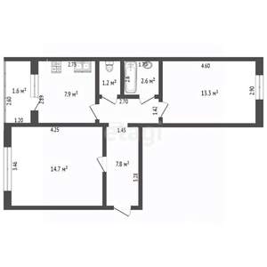 2-к квартира, вторичка, 49м2, 5/5 этаж