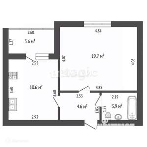 1-к квартира, вторичка, 41м2, 7/9 этаж