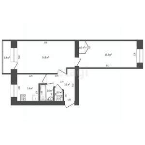 2-к квартира, вторичка, 45м2, 5/5 этаж