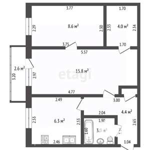 2-к квартира, вторичка, 42м2, 5/5 этаж