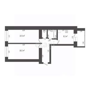 2-к квартира, вторичка, 51м2, 9/9 этаж