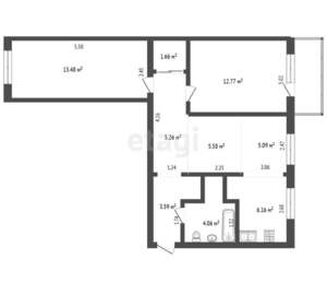 3-к квартира, вторичка, 58м2, 4/5 этаж