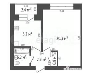 1-к квартира, вторичка, 35м2, 4/5 этаж