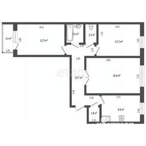 3-к квартира, вторичка, 69м2, 7/9 этаж