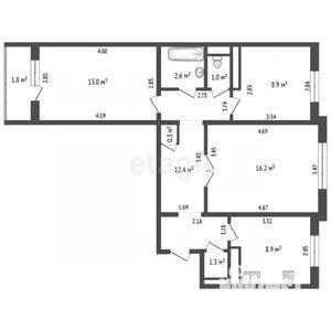 3-к квартира, вторичка, 67м2, 3/9 этаж