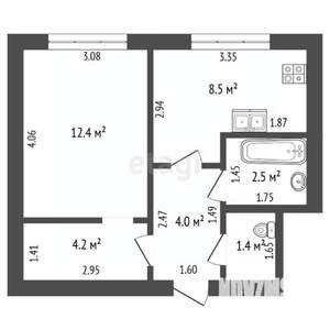 1-к квартира, вторичка, 33м2, 5/5 этаж