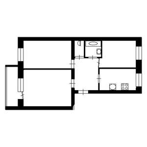 3-к квартира, вторичка, 60м2, 1/5 этаж