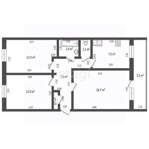 3-к квартира, вторичка, 59м2, 4/5 этаж