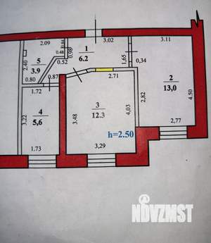 2-к квартира, вторичка, 41м2, 1/5 этаж