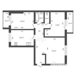 3-к квартира, вторичка, 98м2, 3/5 этаж