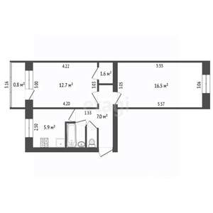 2-к квартира, вторичка, 47м2, 4/5 этаж