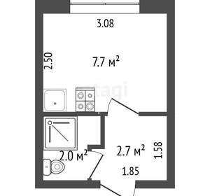 1-к квартира, вторичка, 12м2, 2/5 этаж