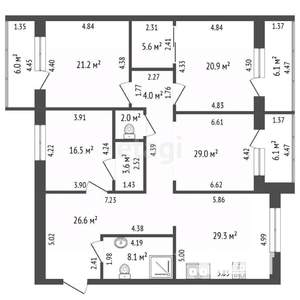 4-к квартира, вторичка, 167м2, 4/5 этаж