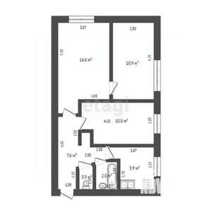 3-к квартира, вторичка, 52м2, 1/5 этаж